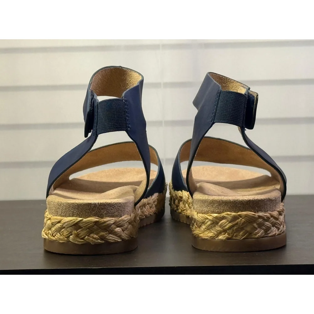 Soul Naturalizer Women Strappy Flat Elegant Braided Espadrille Sandal 9 M Blue - Picture 9 of 16